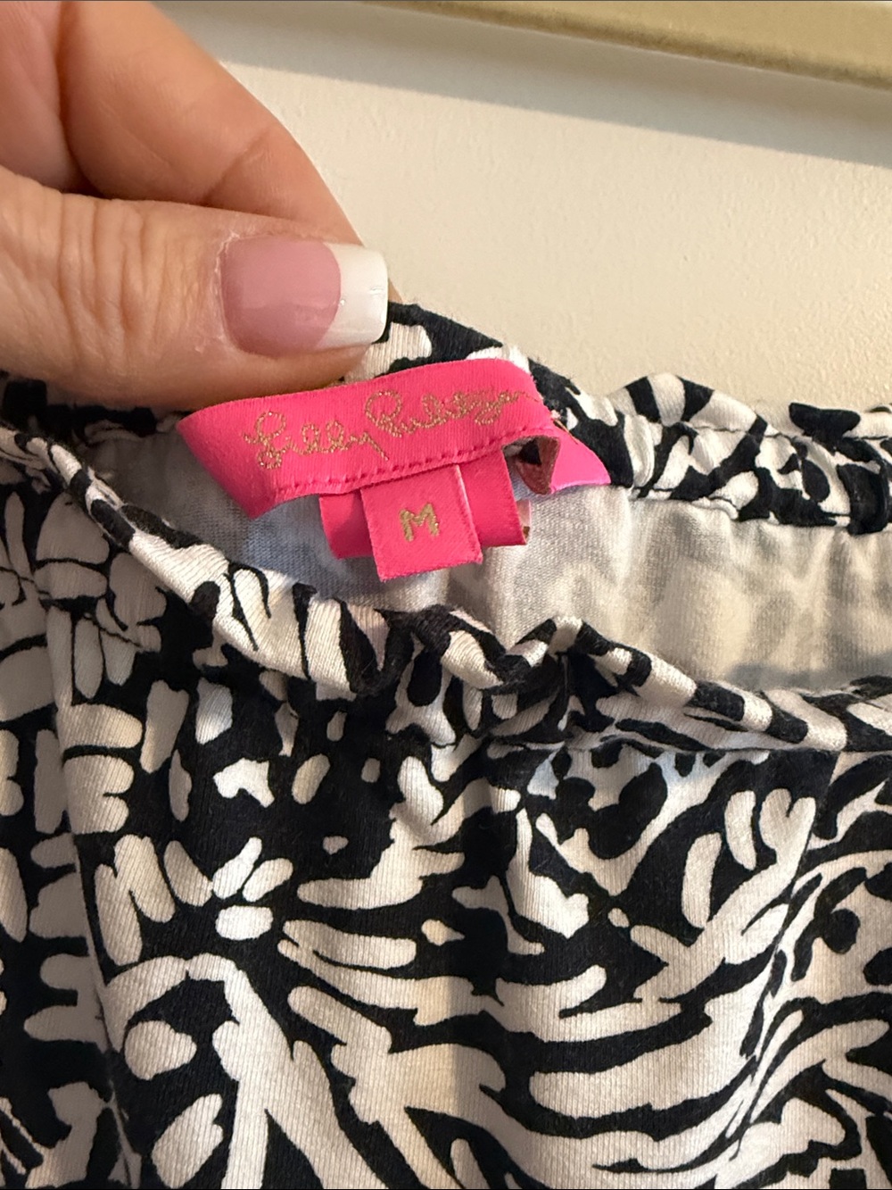 Off-Shoulder Black & White Patterned Women's Romper - Picture 2 of 3